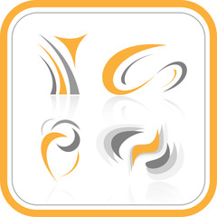 Vector abstract internet icon. Orange set. Simply change.