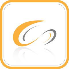 Vector abstract internet icon. Orange set. Simply change.