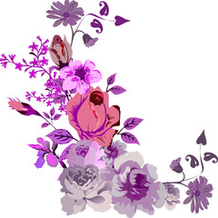 pink rose corner design