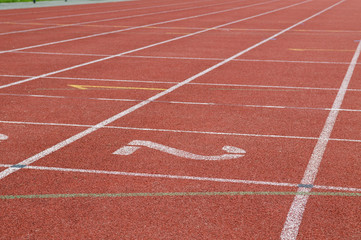 Closeup of a part of a racing track.