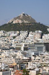 Lycabettus Hill from the Acropolis, Athens, Greece