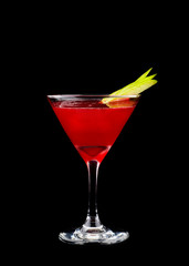 Cocktail drink on fruit/  isolated