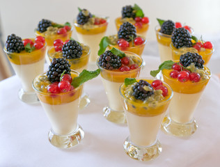 Sweet milk and berry desserts