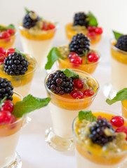 Sweet berries desserts waiting for restaurants guests