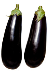Two aubergines