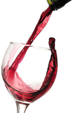 Red wine pouring down