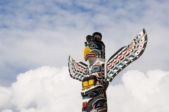 Totem pole in Vancouver, British Columbia, Canada