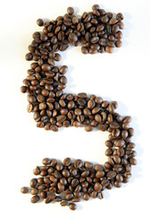 Numbers made from coffee beans