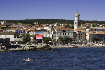 Fototapeta na wymiar Krk old town at croatian adriatic coastline