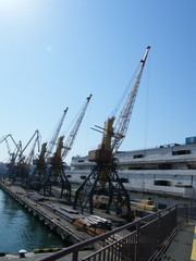 Fototapeta na wymiar The sea elevating crane