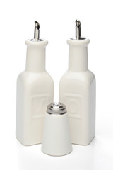 Oil, vinegar and salt bottles