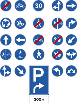 Vector traffic signs