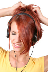 fummy colorful girl listening music