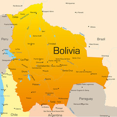 Abstract vector color map of Bolivia country