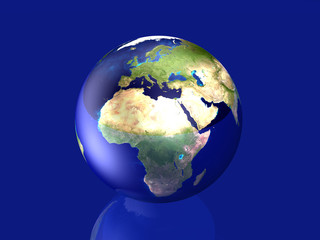 Gläserner Globus - Europa, Afrika