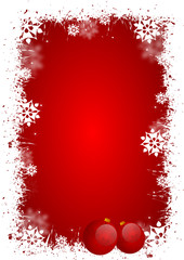 Obraz premium Christmas frame with many snowflakes and stars