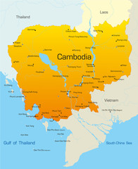 Obraz premium Vector map of Cambodia country