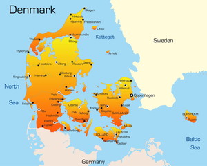 Abstract vector color map of Denmark country