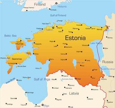 Abstract vector color map of Estonia country