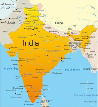 Vector map of India country