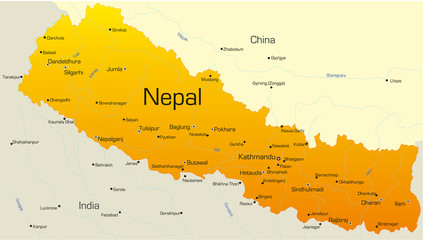 Vector map of Nepal country