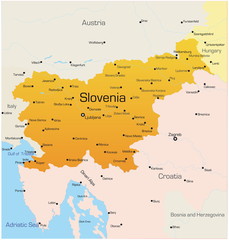 Abstract vector color map of Slovenia country