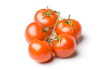 Fresh tomatoes on a white background