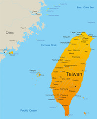 Obraz premium Vector map of Taiwan country
