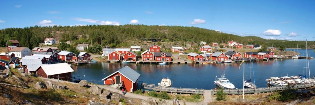 Panoramique village en Suède