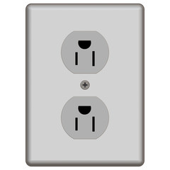 illustraion of two power socket in gray colour