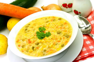 Gemischte Gemüse Beilage -Auflauf-mit Erbsen