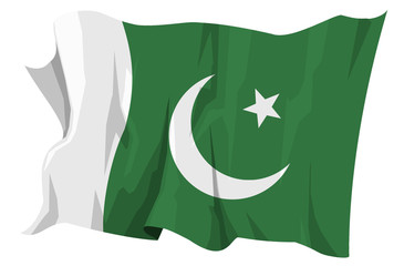 Computer generated illustration of the flag of Pakistan