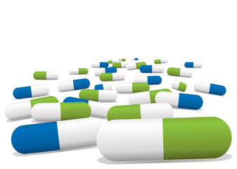 blue and green pills