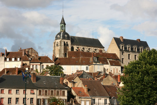 Picturesque, small town of Joigny. Burgundy, France