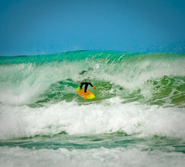 Surfer on an amazing wave on a perfect sunny day © Ant Clausen