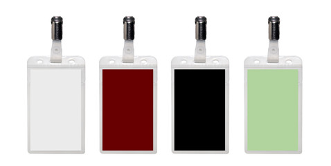 Name badges isolated on a white background