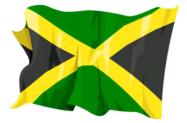 Computer generated illustration of the flag of Jamaica