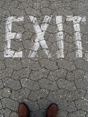 Ausgang,Exit,Pflasterbemalung