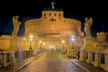 Naklejka na ściany i meble Angielski Burg bei Nacht w Romie