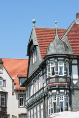 Fototapeta premium Fachwerkhausfassade in der Altstadt von Goslar, Harz