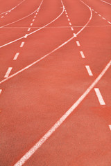 Fototapeta premium Red stadium race track close up shot