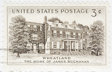 This is Vintage 1954 US Postage Stamp Wheatland James buchanan
