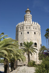 Fototapeta na wymiar Torre del Oro w Sewilli (Hiszpania)