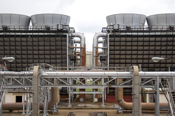 two sets of cooling towers in symmetry