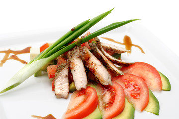 Meat Plate with Vegetables and Onion