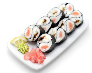 Rolls Yin Yang. Isolated on White Background