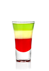 Layered Cocktail Shooter Isolated on White Background