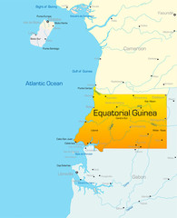 Abstract vector color map of Equatorial Guinea country
