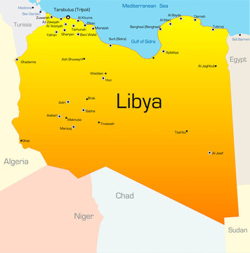 Abstract vector color map of Lybia country