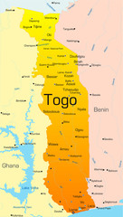 Abstract vector color map of Togo country